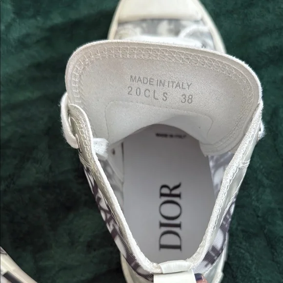 Dior Monogram High-Top Sneakers in Gray and White - Picture 3 of 4